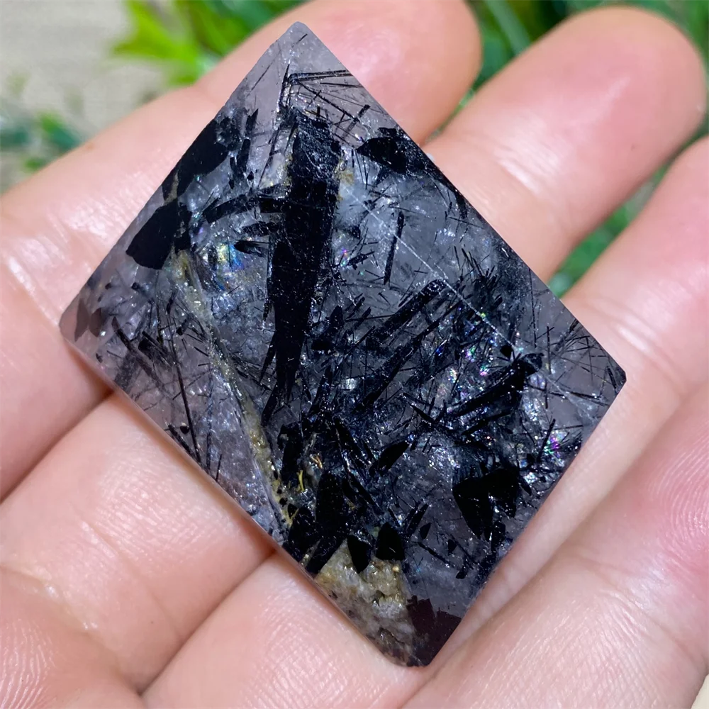 Black Tourmaline Polyhedron Natural Stone Crystal Healing  Hair Quartz Palm Playing  Wicca Reiki Ornaments Home Decoration Room