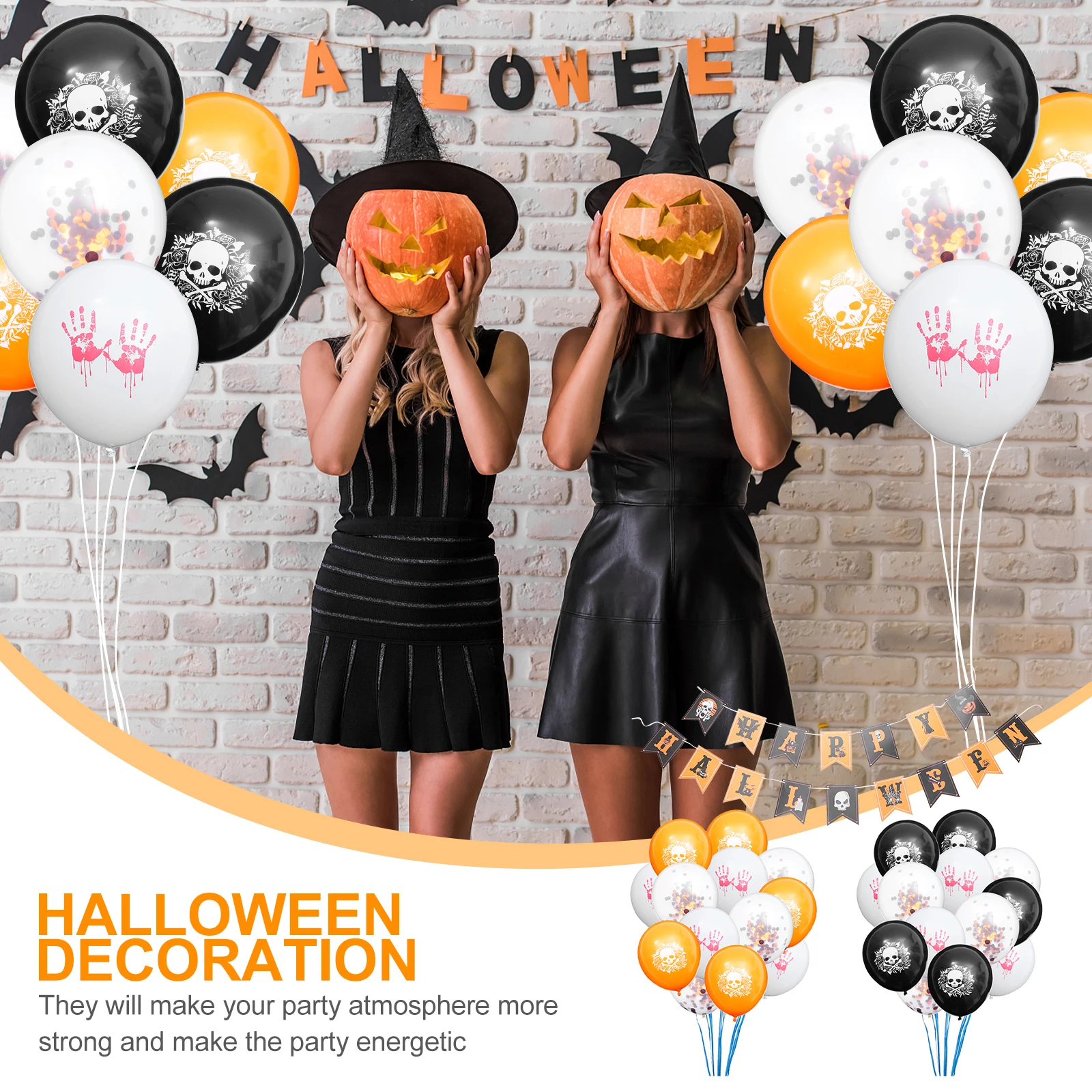 

19 Pcs Halloween Decor Flag Balloon Balloons Decoration Banner Set Banners Ornament