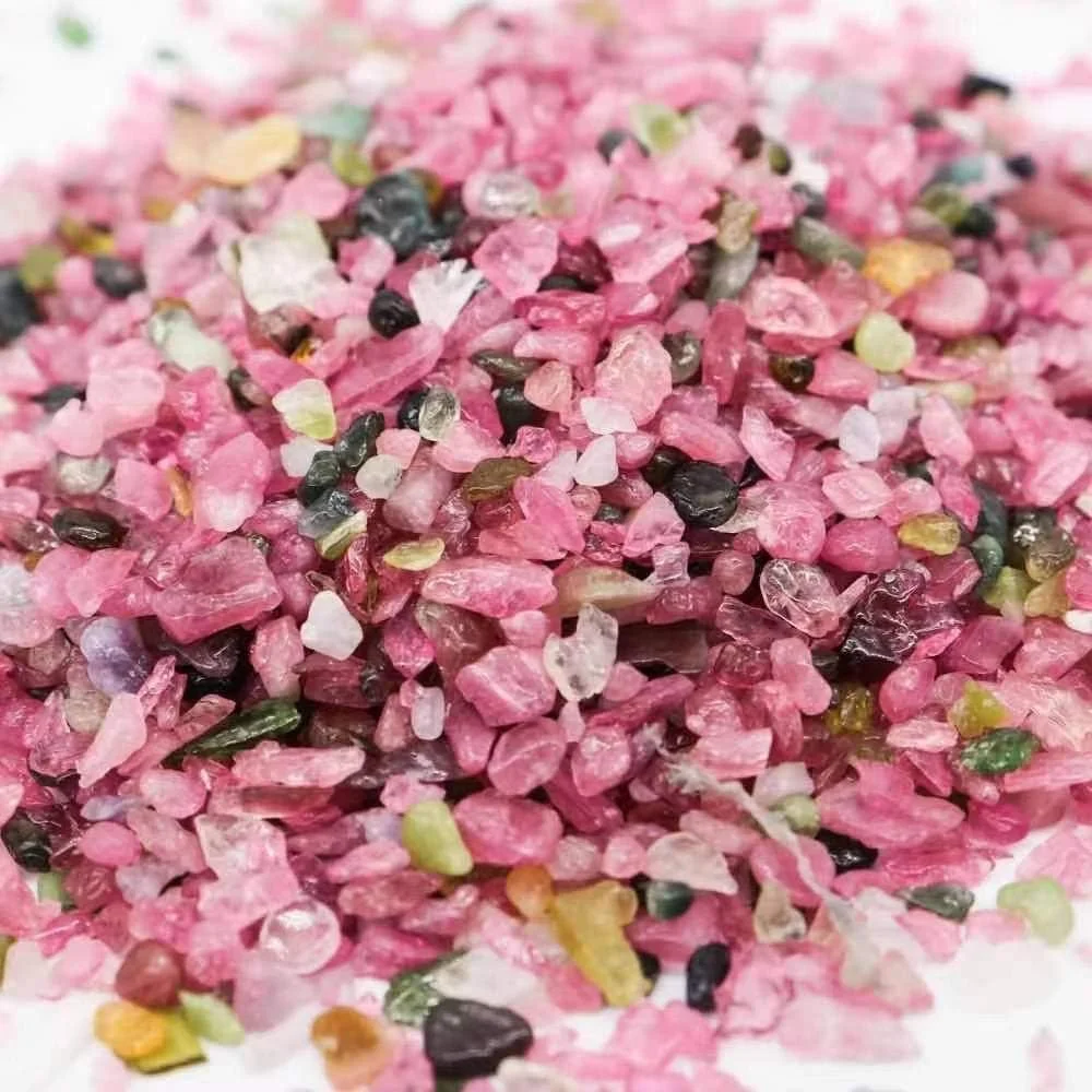 3–12 mm rosa Turmalin, rohe, raue Chipperlen, natürliche Edelsteinchips, Turmalin, rosa Unholed-Chips, rosa Turmalin