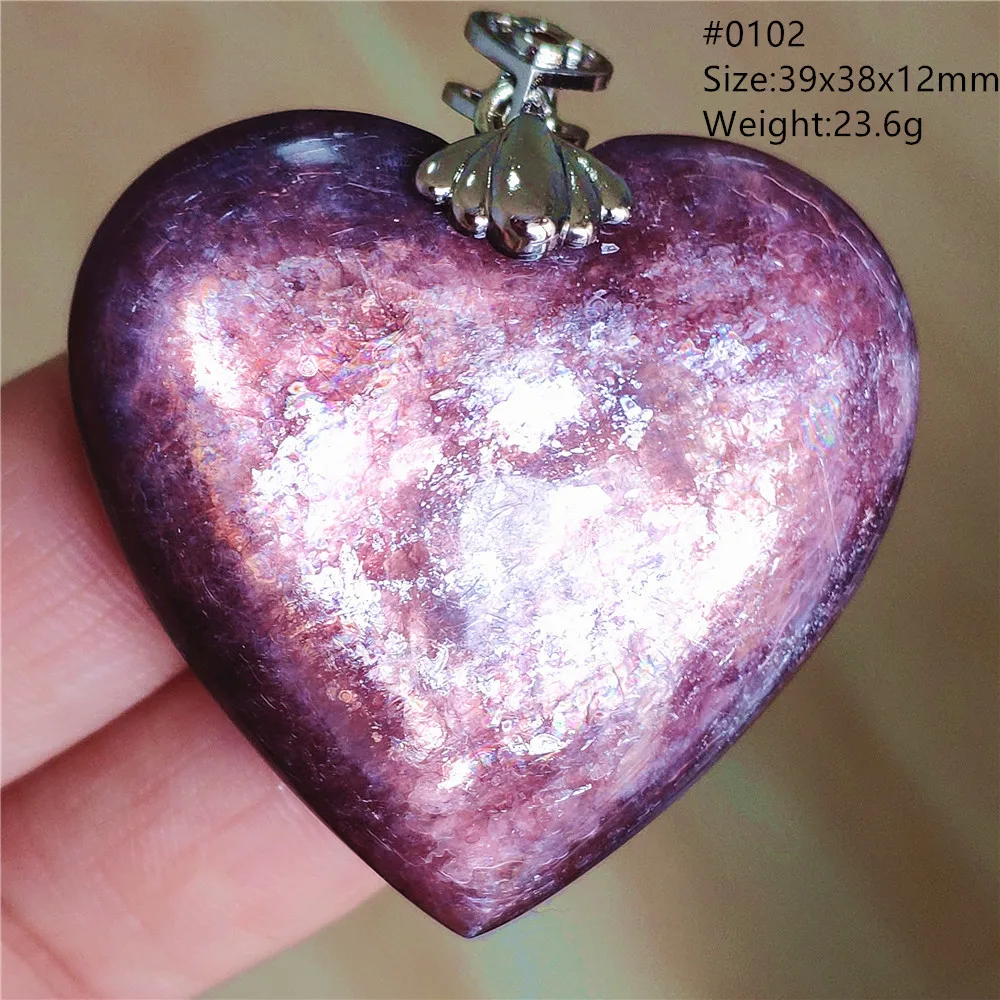 Natural Purple Lepidolite Quartz Mica Pendant Flash Beads Woman Men Oval Red Tourmaline Fashion Beads Jewelry AAAAAA