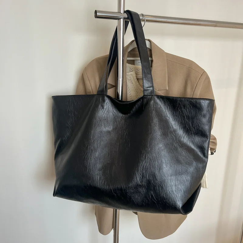 حقائب يد كلاسيكية بسيطة للنساء حقيبة كتف عصرية ذات سعة كبيرة حقيبة تسوق حقائب فئة للفتيات حقائب مصممة 가방 #3