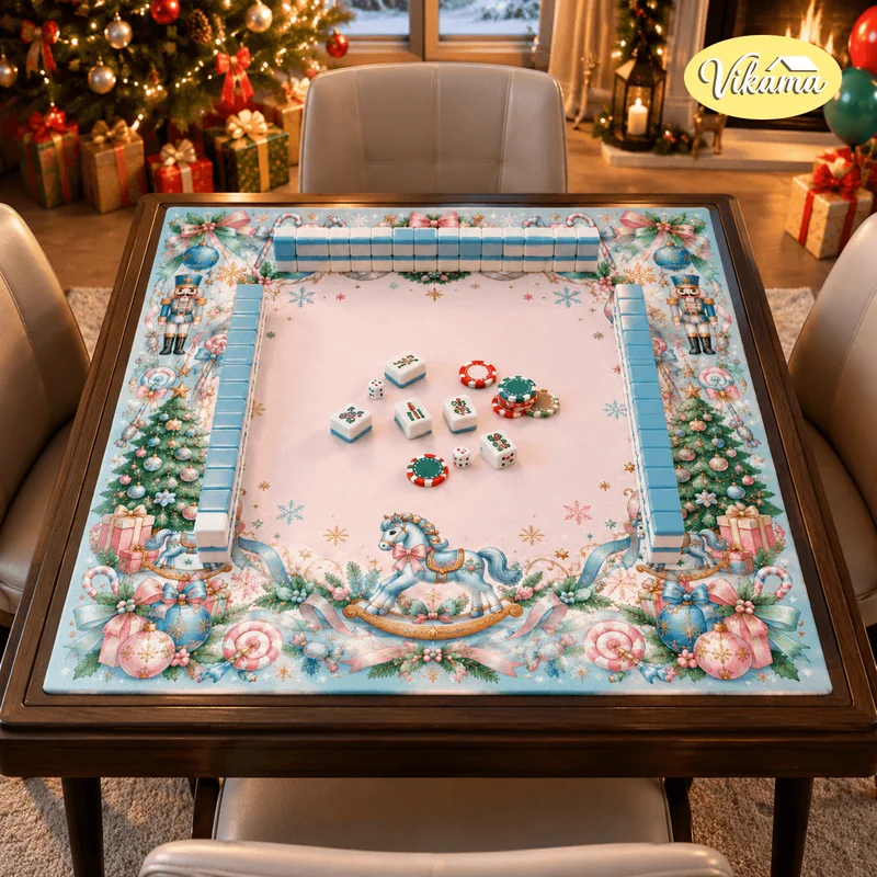 ChristmasNutcracker Mahjong MatNon Slip WashableLiving Room Family Game NightHoliday Party Gift
