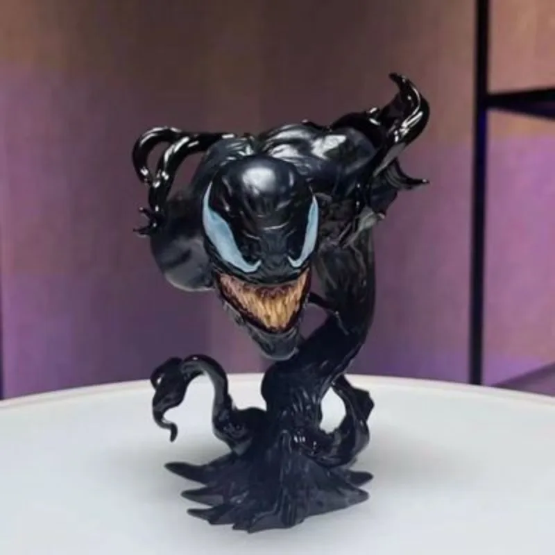 Marvel Venom Periferal Animasi Kartun Kreatif Baru Anak-anak Boneka Mobil Desktop Ornamen Model Figur Hadiah Mainan Koleksi