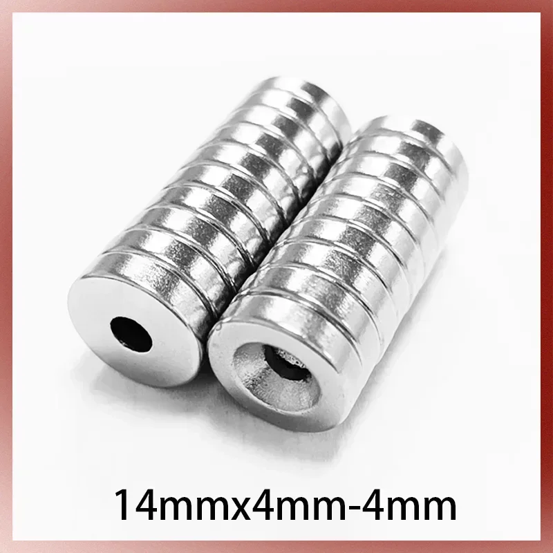 

10/20/50/100Pcs 14x4-4mm Small Round Magnet with Hole Super Strong N35 Countersunk Neodymium Magnets Fishing Magnet