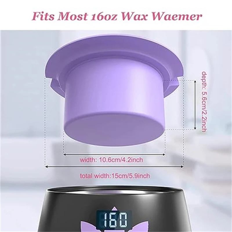 14oz Silicone Wax Warmer Liner Pot Removable Silicone Bowl Microwave Melting Waxing Replacement Non-Stick Pan Liner Easy Clean