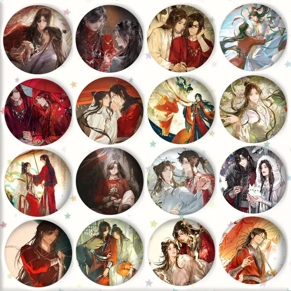 Anime H-Heaven Officials Blessing Badge Round Art Brooch Clothes Backpack Accessories Lapelnd Laserh