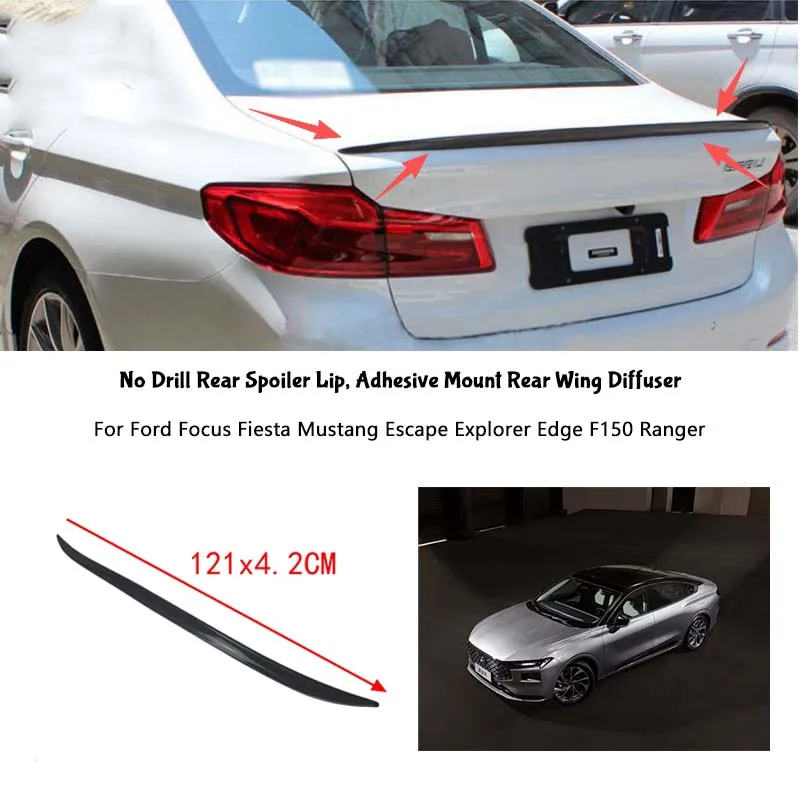 For Ford Focus Fiesta Mustang Escape Explorer Edge F150 Ranger Rear Wing Lip Car Rear Trunk Boot Lip Spoiler Wing