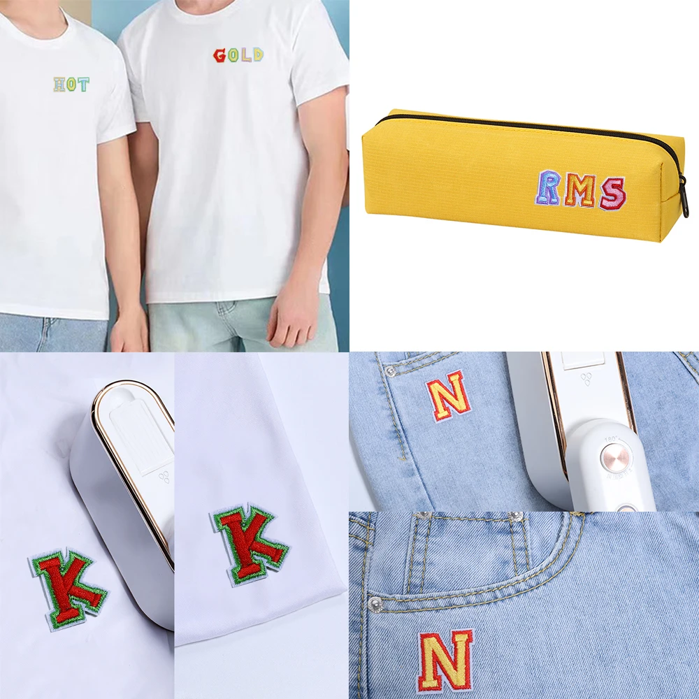 10Pcs/Lot 3cm English Letter Patches Colorful Embroidered Patches Iron On For DIY Crafts Name Sticker Bags Clothing Decoration