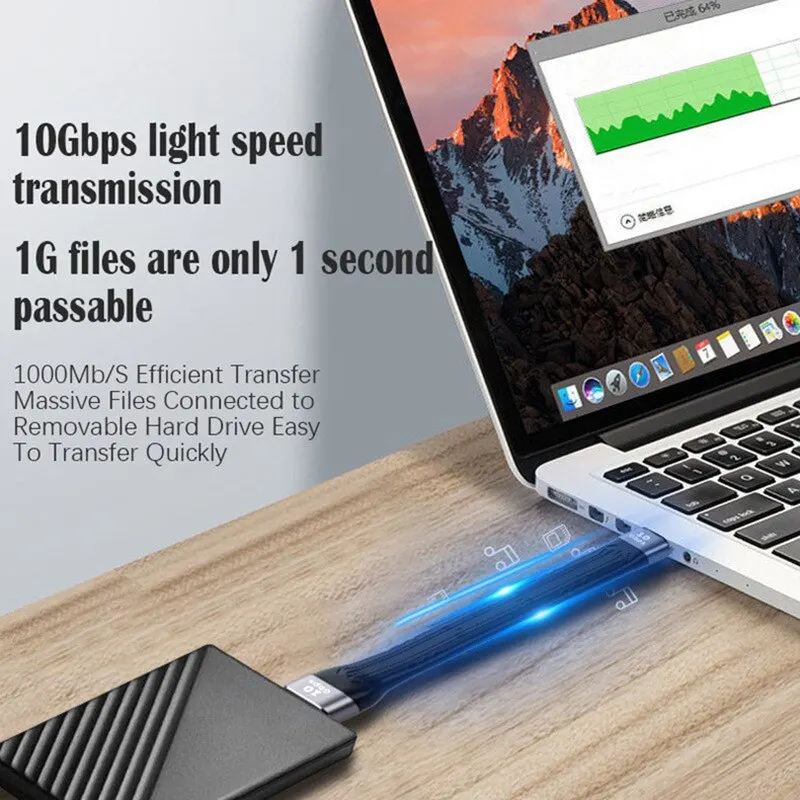 Dual-head Type C Pd Fast Charging Usb3.1 High Speed Hard Disk 10g Short 100w Lightning 3 Ultra Short Portable Data Cable