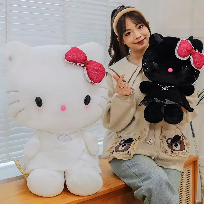سانريو الأسود مرحبا كيتي بلوشي Kawaii روز بلدي ميلودي ألعاب من نسيج مخملي أنيمي الكرتون أنيمي لينة محشوة دمية وسادة هدايا أعياد ميلاد للأطفال