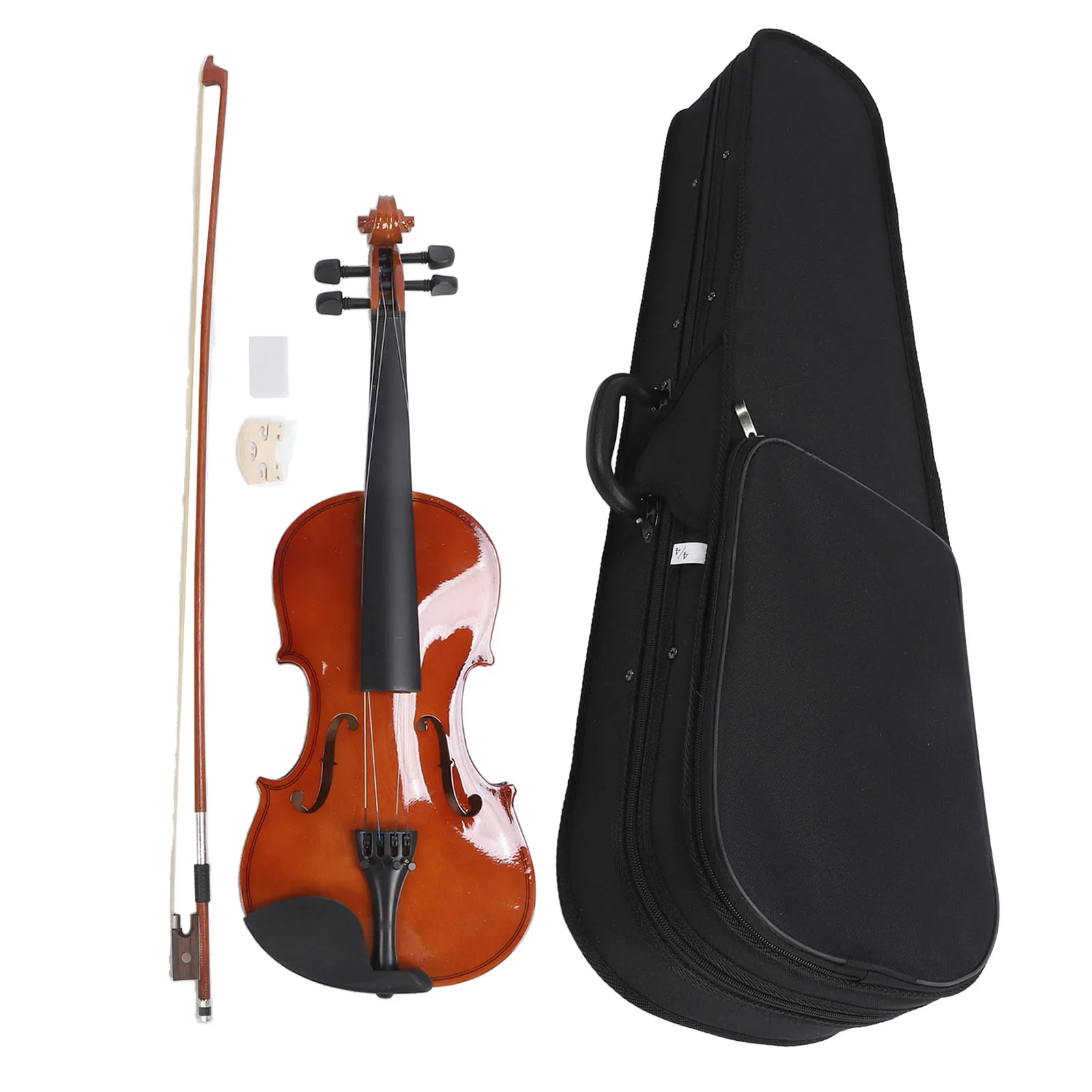 Acoustic Violin Full Basswood and Steel Wire Strings 4/4 Student Starters Violin Wood Violin for Beginners