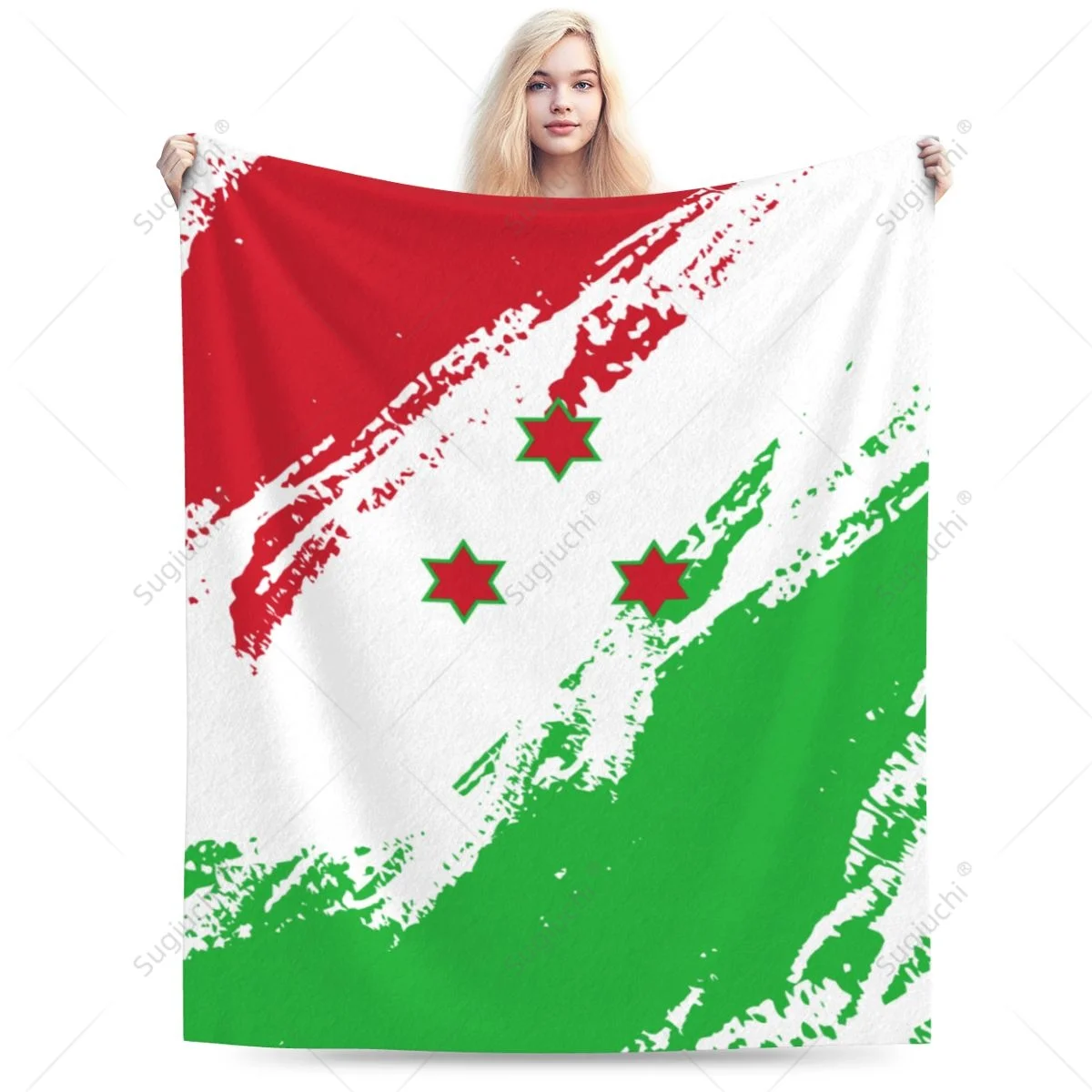 Blanket Burundi Flag Color Flannel Multifunction Camping Sofa Cover Keep Warm