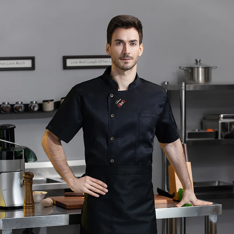 Chaqueta de cocinero para restaurante, camisa de camarero para Hotel, Catering, panadería, abrigo de camarero, Pizza, uniforme de Chef, ropa de trabajo para comedor, Verano