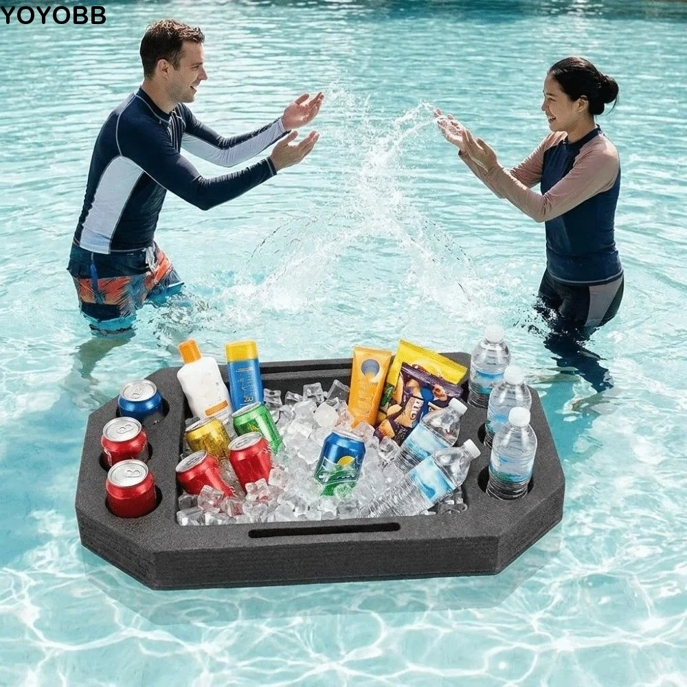 

Floating Basket Multi-Function Floating Drink Rack Waterproof Stable Pool Drink Float Multi-Hole Drink Floating Tray Beach