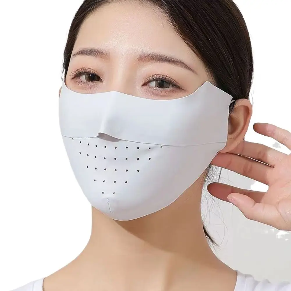 Verão de secagem rápida anti-uv respirável máscaras de condução anti-poeira gelo seda proteção facial capa protetor solar máscara facial