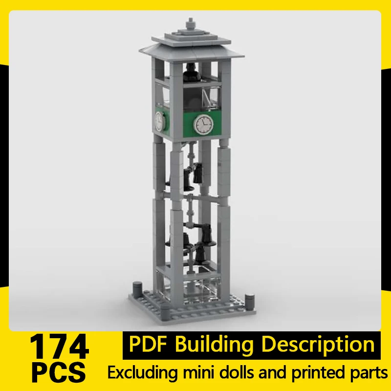 

City Street View Model MOC Building Bricks Town Clock Tower Modular Technology Gifts Holiday Assemble Children Toys Suit