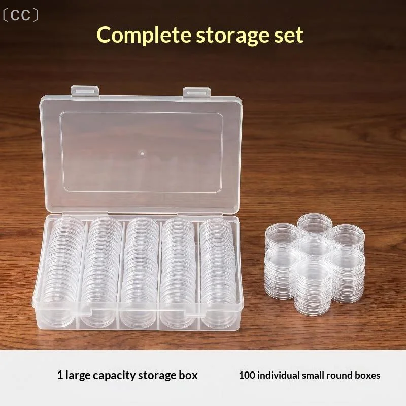 〔CC〕100Pcs Clear Commemorative Coin Holder Durable Fits 27/30mm Coins for Collection Storage Portable Travel Carry〔88〕
