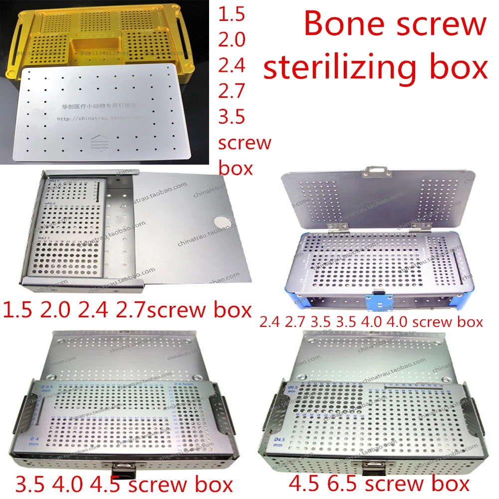 Medical orthopedic instrument locking screw plate Sterilizing box Cortical cancellous screw Storage Place Tray bolt Deposit case