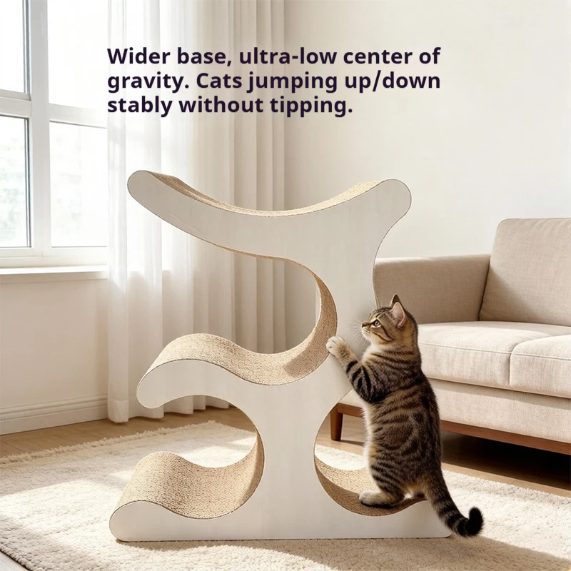 All-in-one Compact Non-occupying Home Post Supplies cat Tree Cat Scratcher Cardboard
