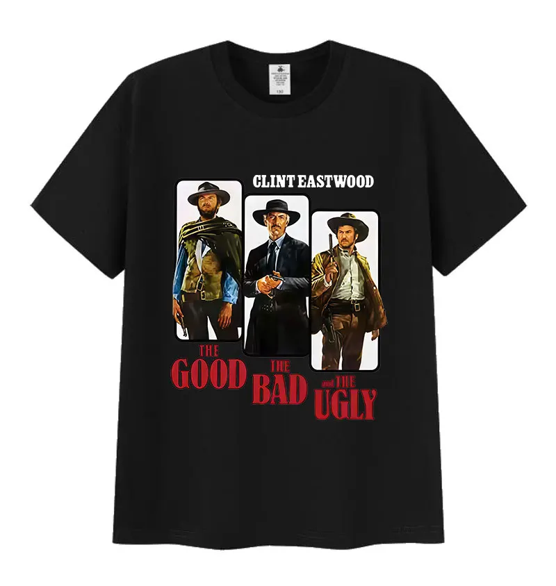 

Классические футболки с рисунком «ТВ The Good The Bad and Ugly», мужские и женские винтажные хлопковые футболки в стиле Харадзюку, уличная одежда большого размера