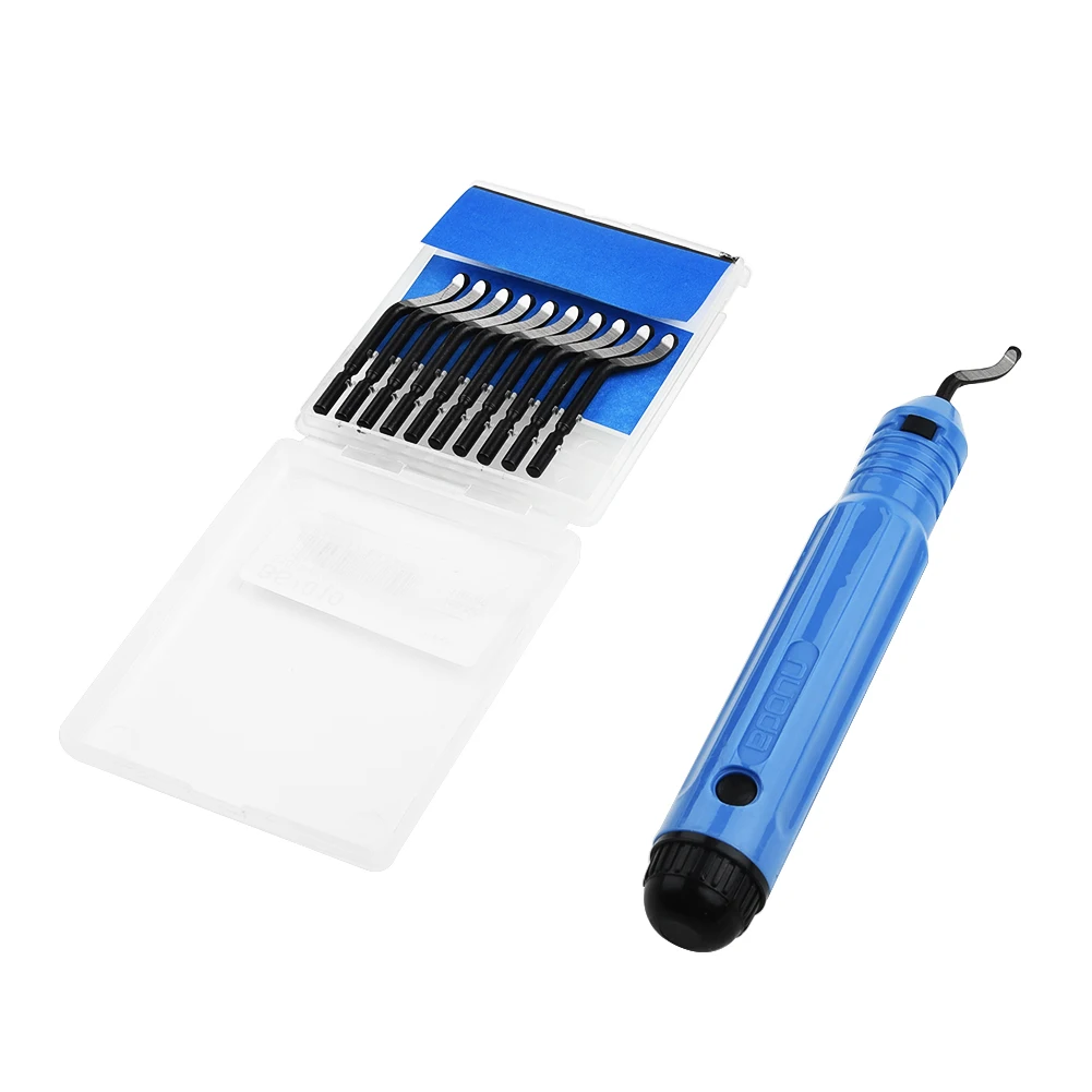 1 ชุด NB1100 Handle Burr 10 ชิ้น BS1010 โรตารี่ Deburr ใบมีด M2 HSS Deburring Remover ตัดเครื่องมือสําหรับทองแดงไม้พลาสติก