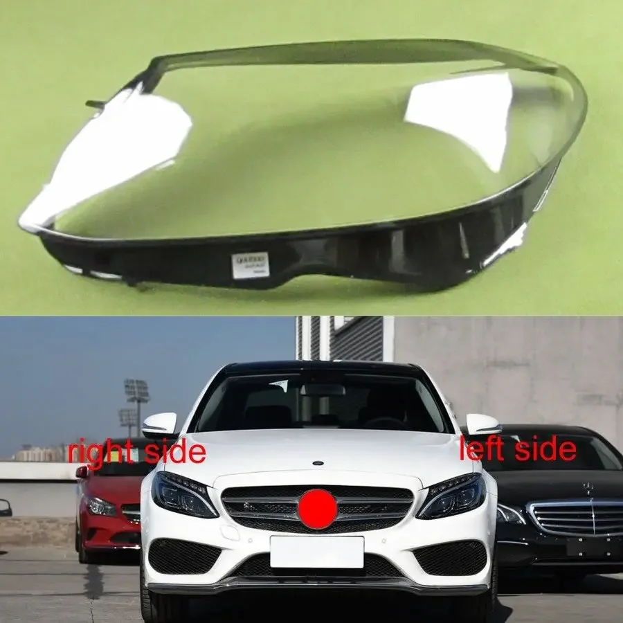 For 2015-2018 Mercedes Benz W205 C180  C200  C260L  C280  C300  Headlamp Cover Transparent Lampshade Headlight Shell Plexiglass