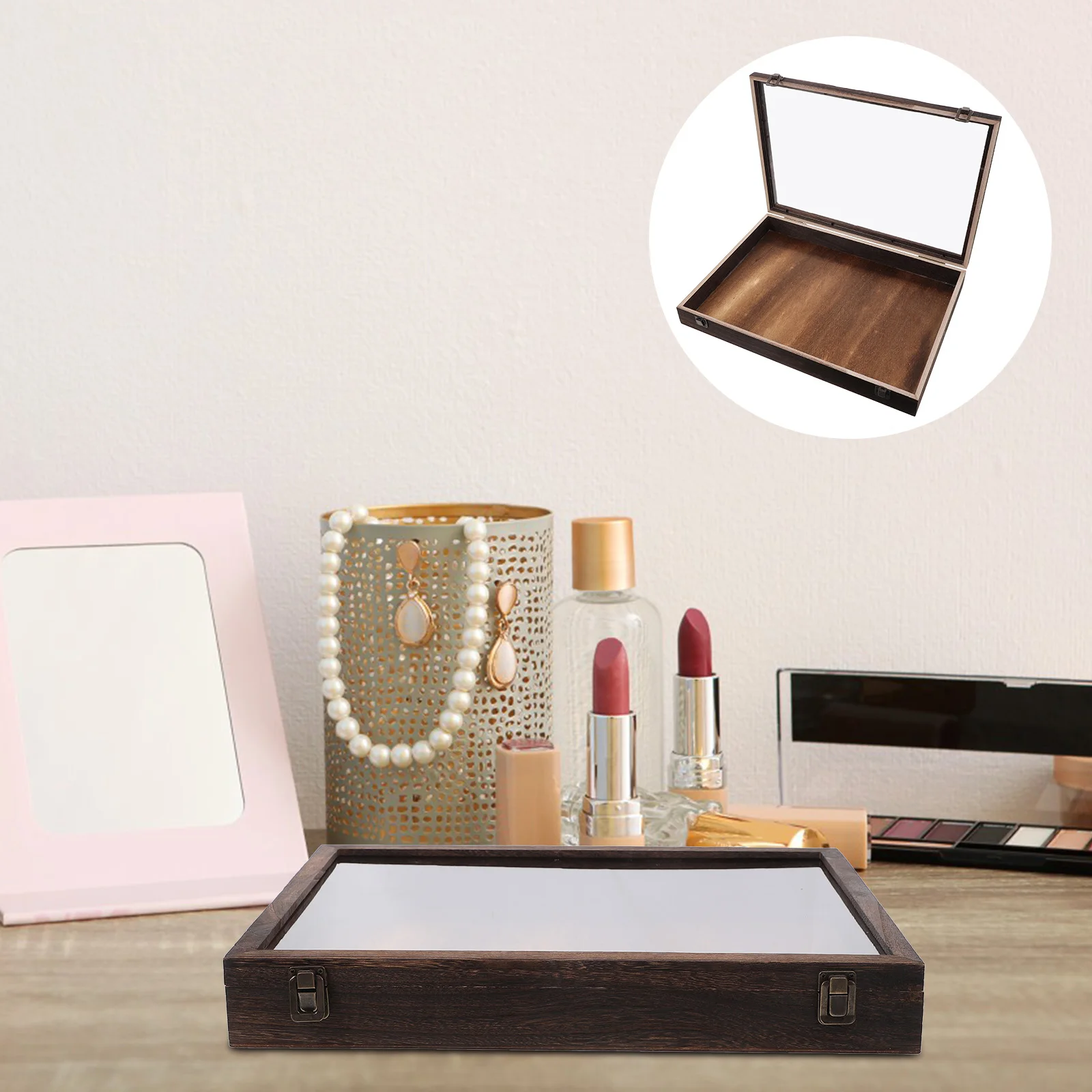 

Wooden Butterflies Specimen Display Box Large Capacity Transparent Cover Protection Home Decorative Boxes for Storage