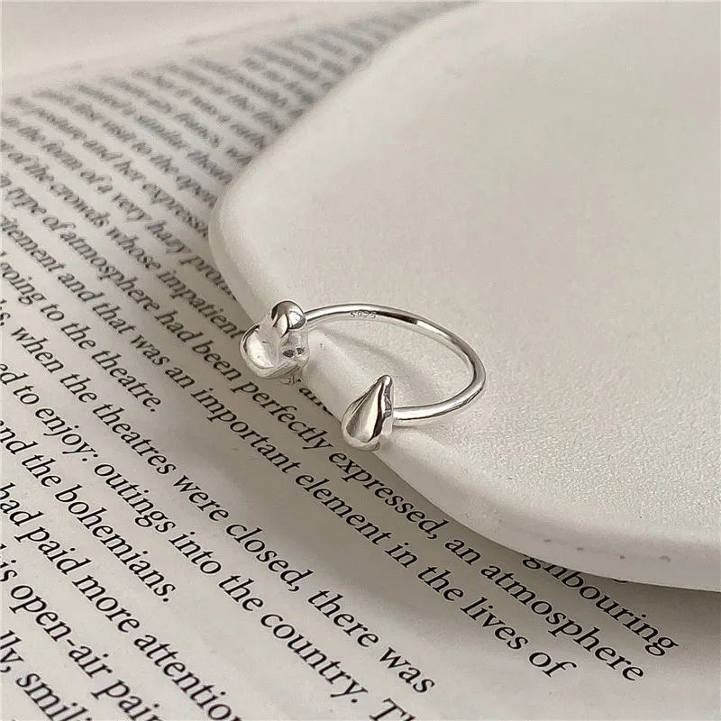 

Han Feng S925 Sterling Silver Stackable Ring Suspension Design Simple Hand-Made Women's Ring Wedding Engagement Party Trendy