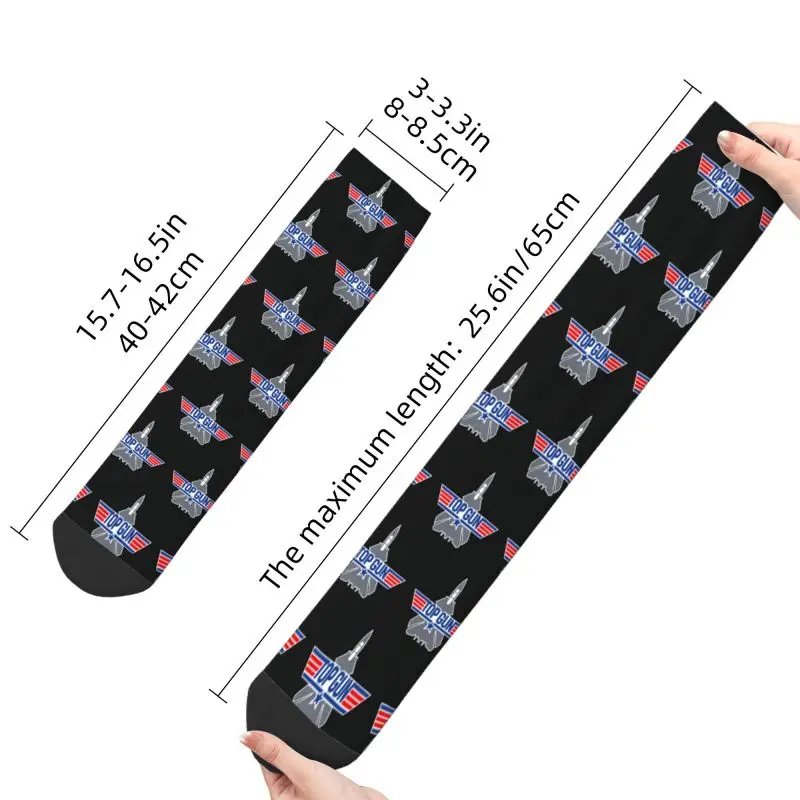 Fun Men\'s Fighter Jets Top Gun Dress Socks Unisex Breathbale Warm 3D Print Maverick Film Crew Socks