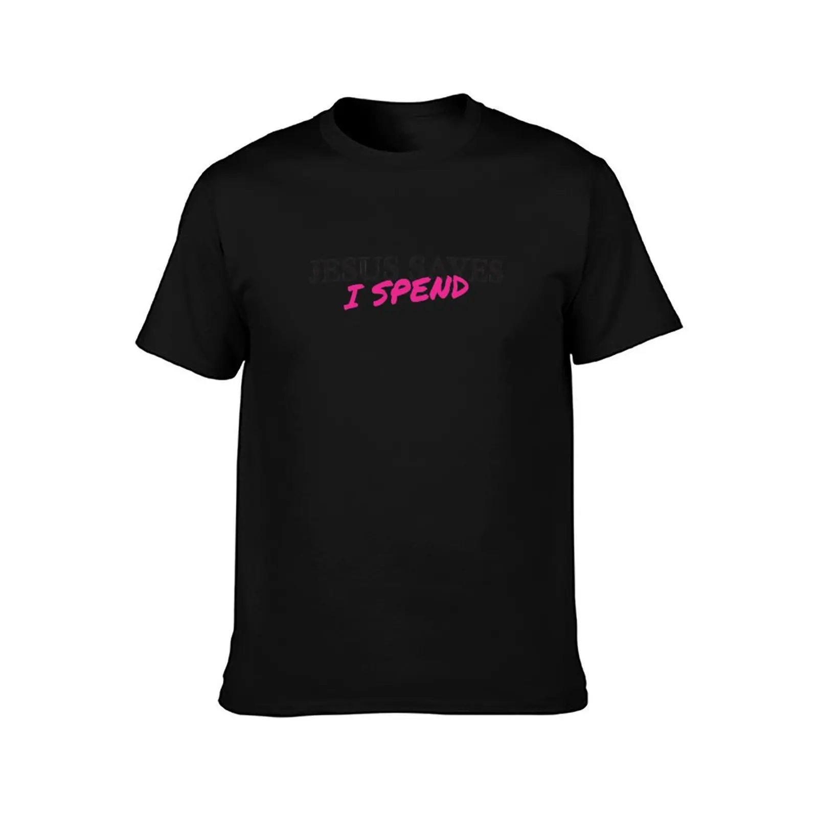 Jesus saves I spend T-Shirt Summer Casual Cotton Tee Oversized Streetwear Tops Vintage Graphic Print Loose Fit Short Sleeve