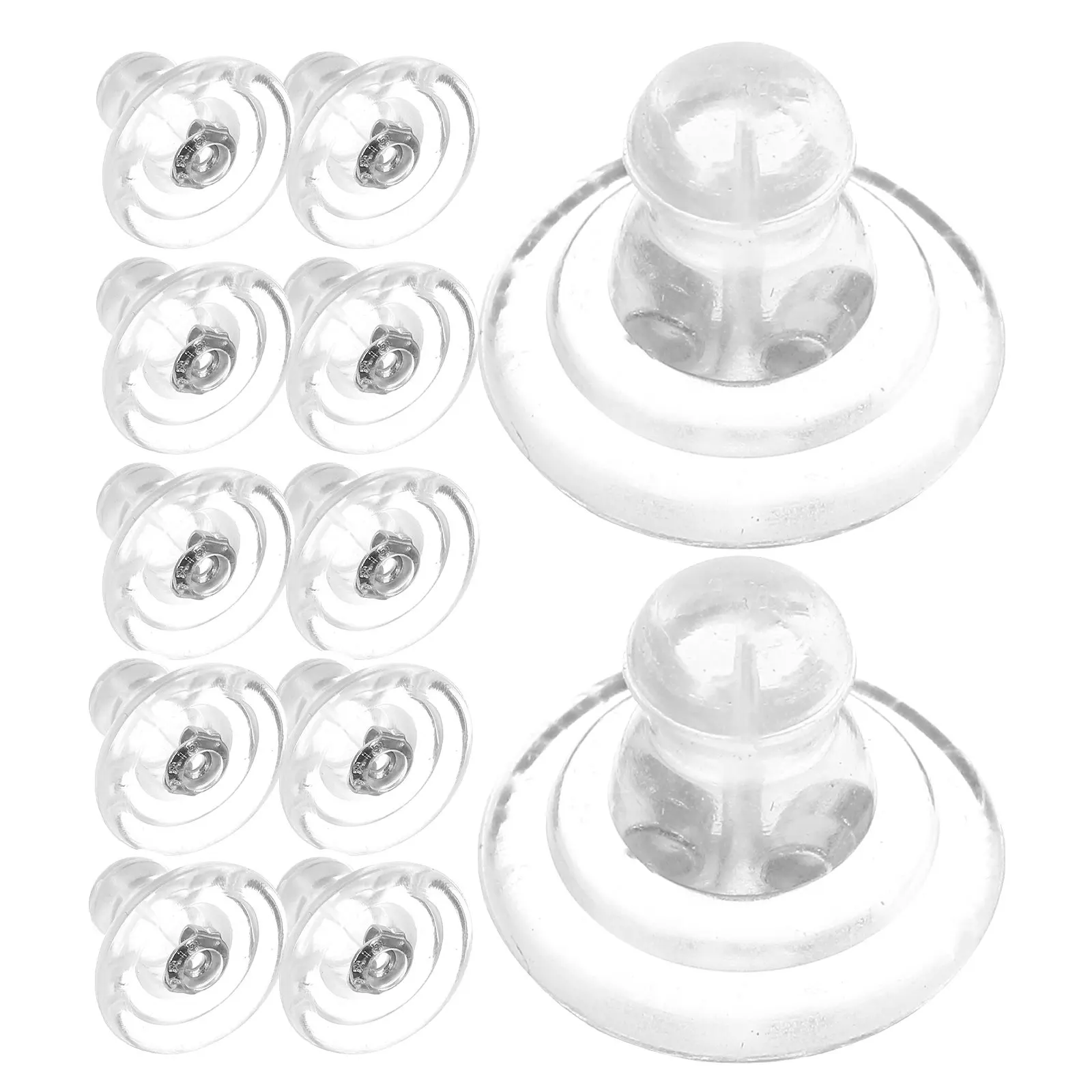 25Pcs Flying Saucer Silicone Earring Backs Clear Locking Secure Stoppers for Heavy Earrings Daily Wear Earring Retainers