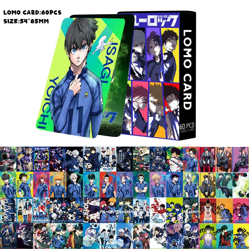 60PCS/Set Anime BLUE LOCK Isagi Yoichi Bachira Chigiri Figures Photo Cards LOMO Card Photocard For Fans Collection Gift