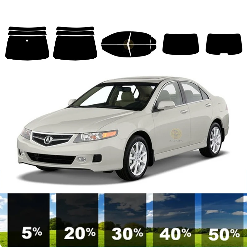 precut Removable Window Tint Film For Car 100% UVR 5%-35%VLT Heat Insulation Carbon ﻿For ACURA TSX 4 DR SEDAN 2004-2008