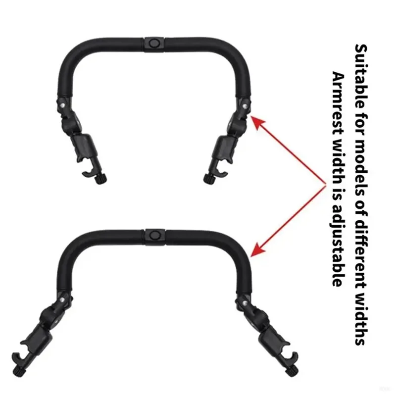 HLZS-Replacement Handlebar Bumper Bar Baby Stroller Crossbar Pram Armrest Universal Adjustable Fit Most Pushchair