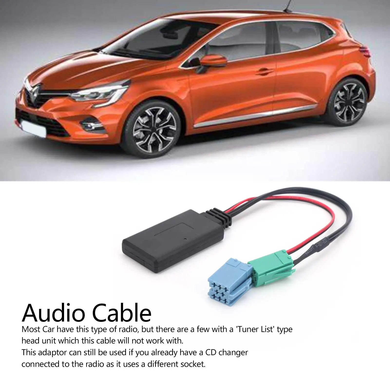 

Auto Audio Adapter Mini ISO 6Pin 8Pin Connector Bluetooth 5.0 AUX Cable For Renault Clio / Espace / Kangoo / Laguna