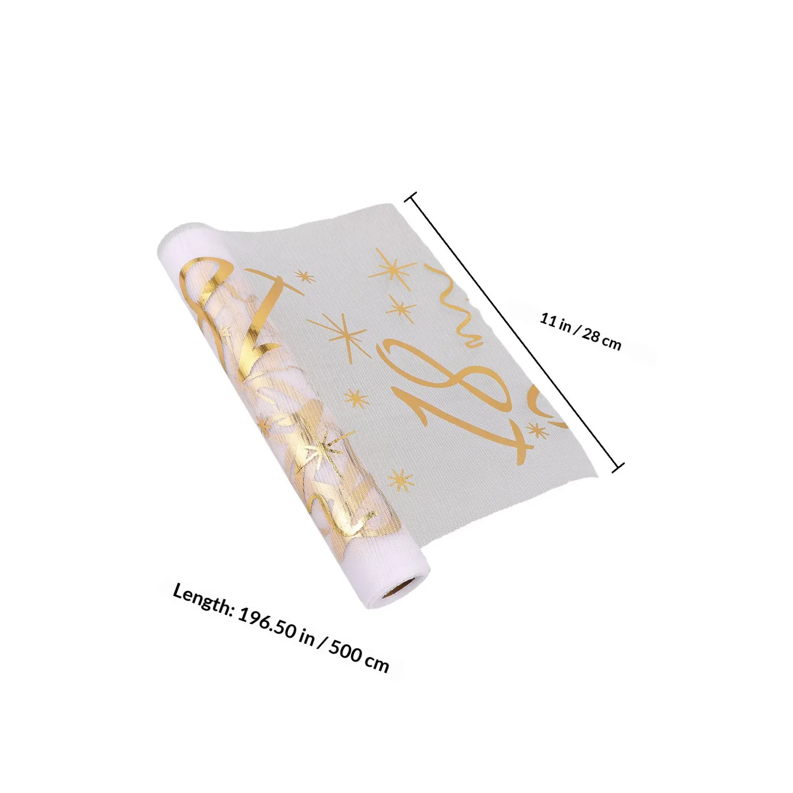 Gold Foil Mesh Table Runner 18Th Birthday Decoration Heat Press Technology Romantic Elegant Party Dining Room Cover Stars Table