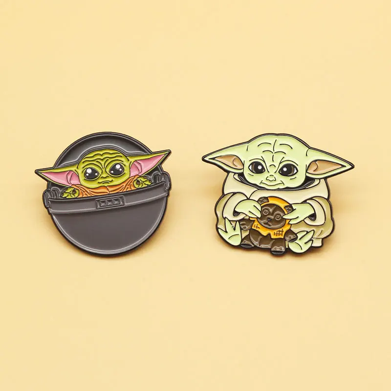 Disney Baby Yoda Enamel Pin Cartoon Lapel Pins for Backpack Brooches for Women Badges on Backpack Jewelry Pins Gift Wholesale