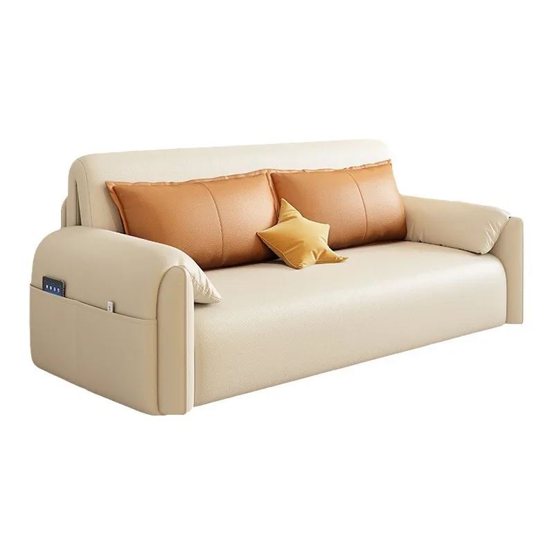 

High-end automatic electric sofa bed dual-purpose multi-functional living room small apartment foldable elephant ear sofa bed