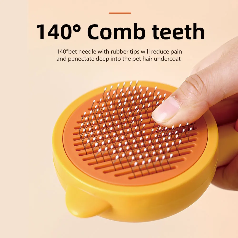 Pop One-click Pet Remove Shedding Hair Tool Self-Cleaning Slicker Pet Comb