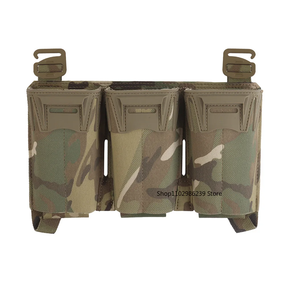 حقيبة Triple Mag - حامل مجلة MOLLE لـ 5.56 / 7.62x39 / PCC 9 مم أكياس غلوك ممتدة G-Buckle Front Placard مرفق #1