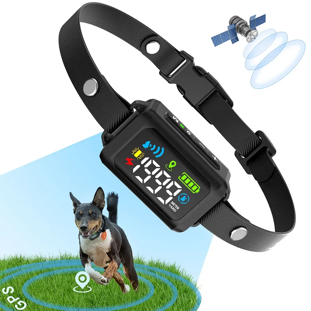 New Arrival Invisible Electric GPS Wireless Dog Fence Outdoor IPX7 Waterproof Dog Shock Training Collar Pet Containment System