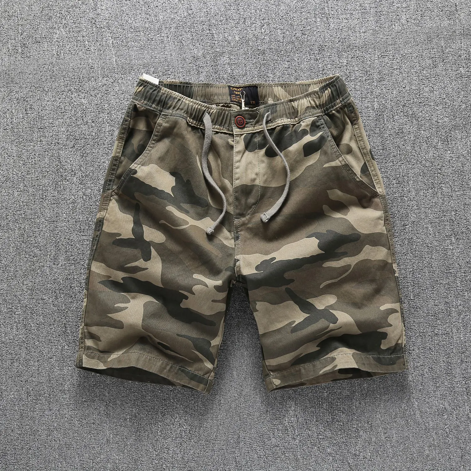 Cargo Shorts for Men Summer Casual Shorts Mens Drawstring Short Pants 2025 New Multi-pocket Camouflage Cargo Pants Man