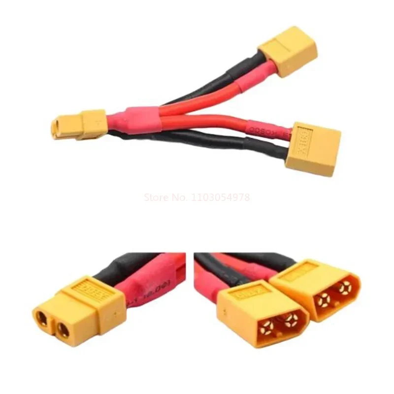 5pcs 10cm Xt60 Plug-in Parallel Line Aerial Model Uav Lithium Battery Transfer Line 1214awg High Temperature Silicone Wire