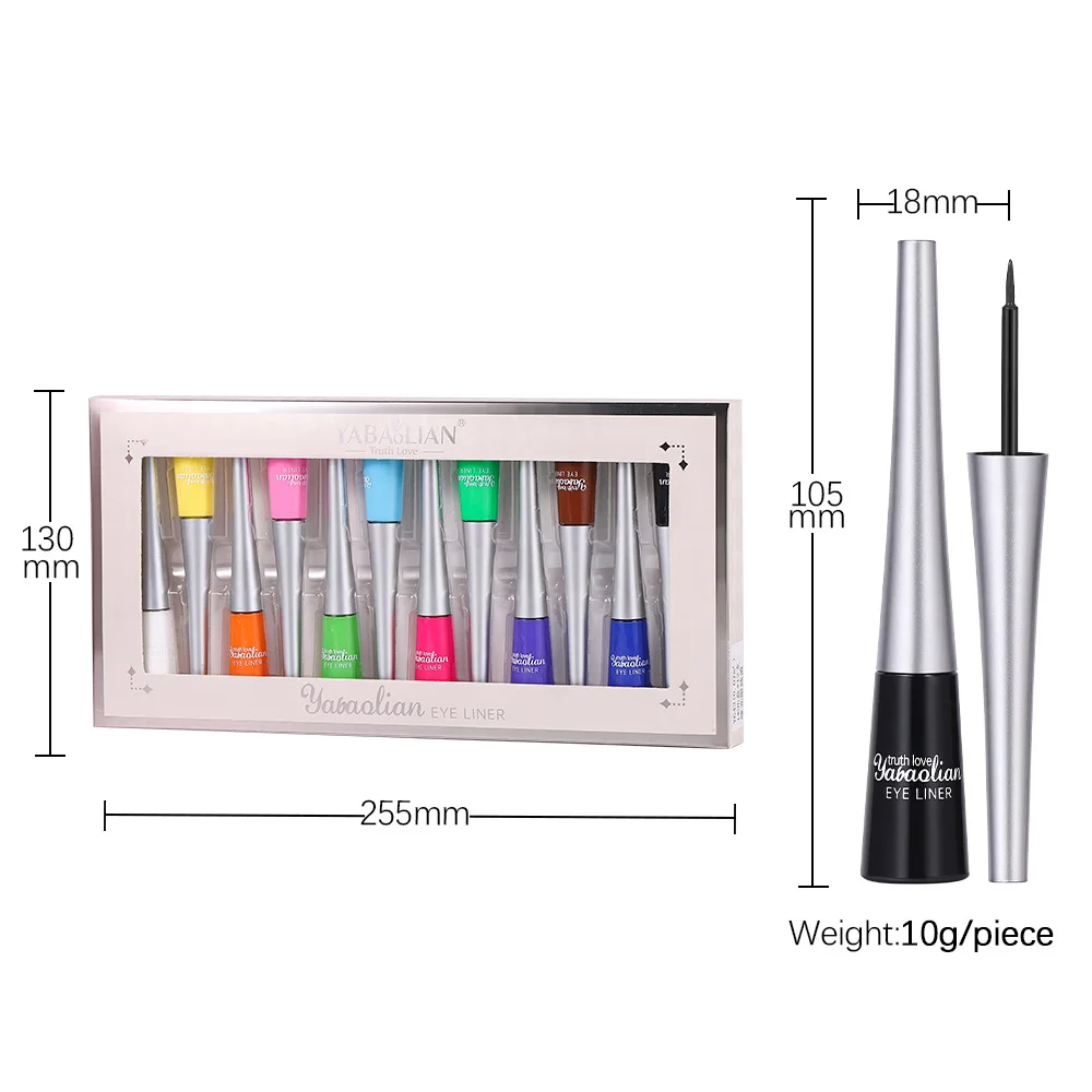新しい韓国製リキッドアイライナー、カラフルなメイクアップ、防水、速乾性、12色、目元美容＆健康