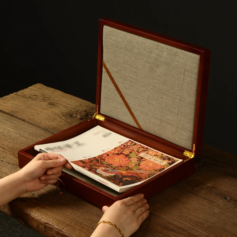 Red Magnetic Brocade Book Box, Desktop Storage, Jewelry, Cosmetics, Chinese Vintage, upscale Gift Box, Packaging Box