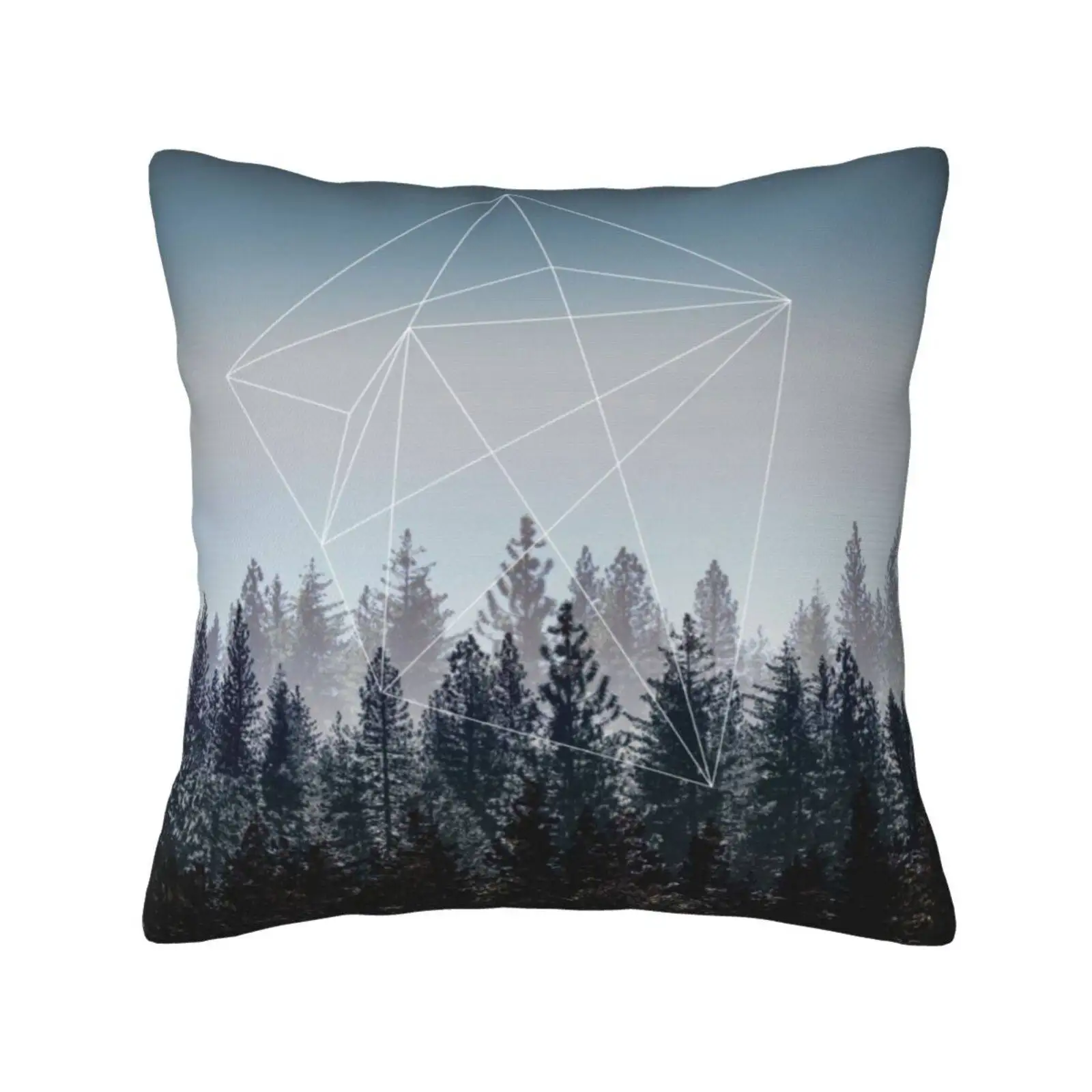 Woods Bedroom Office Hug Pillowcase Summary Geometry Geometric Forest Tree Silhouette Form Sky Nature Minimalism