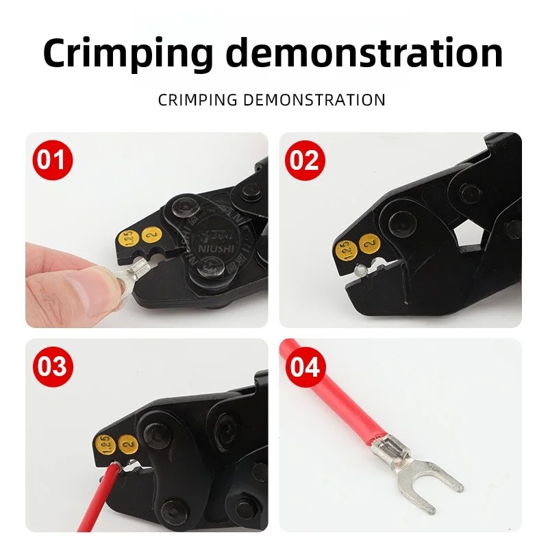 Multi-functional cold-press terminal crimping pliersOT/UT Naked copper wire nose crimping pliers1MNSpring-loaded wire crimping p