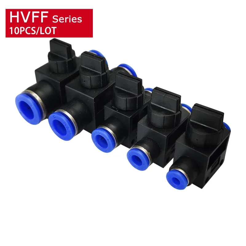 

10PCS HVFF Pipe Air Connectors Direct Thrust 4 to 12mm Plastic Hose Quick Couplings Pneumatic Fitting