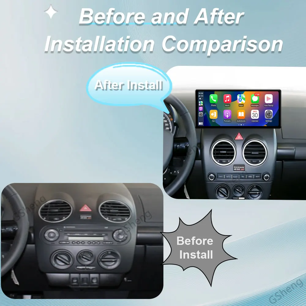 For VW Volkswagen Beetle A4 2004‑2010 Car Radio Multimedia Player 12.3
