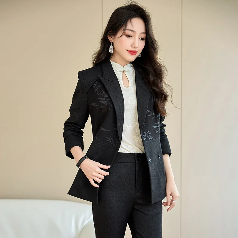 Spring and Autumn New Suit Suit Women's High-Grade National Style Commuter Career High-End and Fashionable Temperament Goddess S